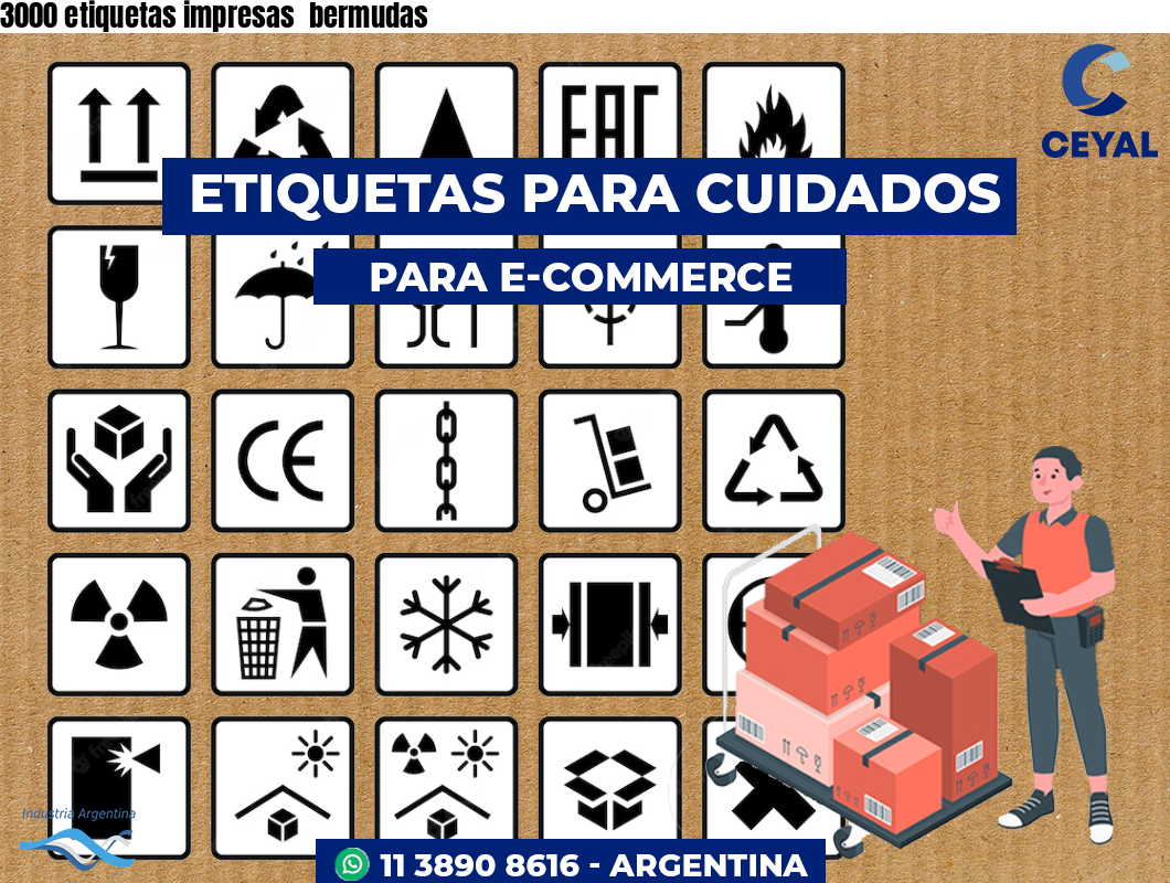 3000 etiquetas impresas  bermudas