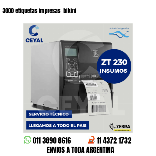 3000 etiquetas impresas bikini