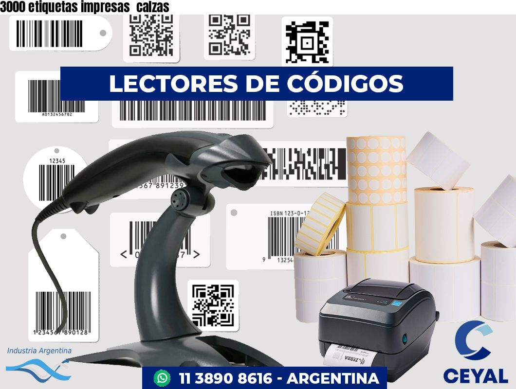 3000 etiquetas impresas calzas