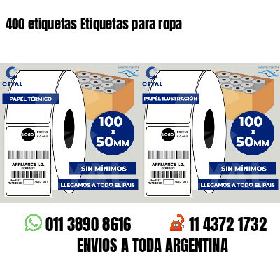 400 etiquetas Etiquetas para ropa