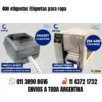 400 etiquetas Etiquetas para ropa