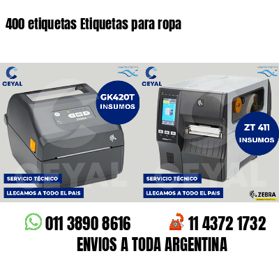 400 etiquetas Etiquetas para ropa