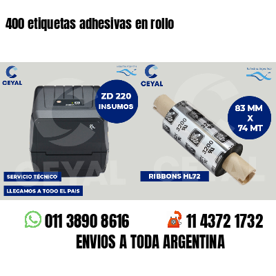 400 etiquetas adhesivas en rollo