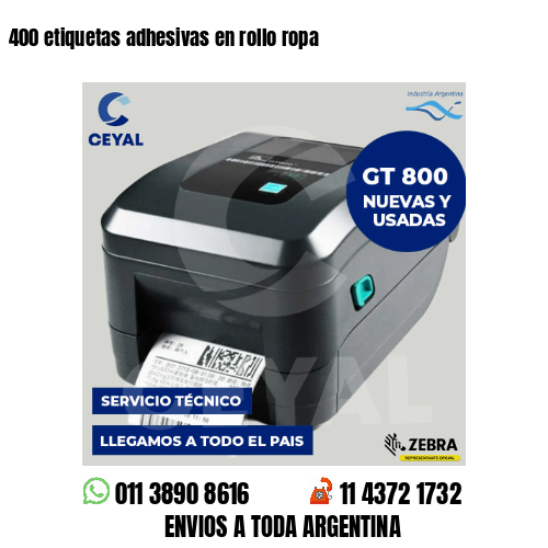 400 etiquetas adhesivas en rollo ropa