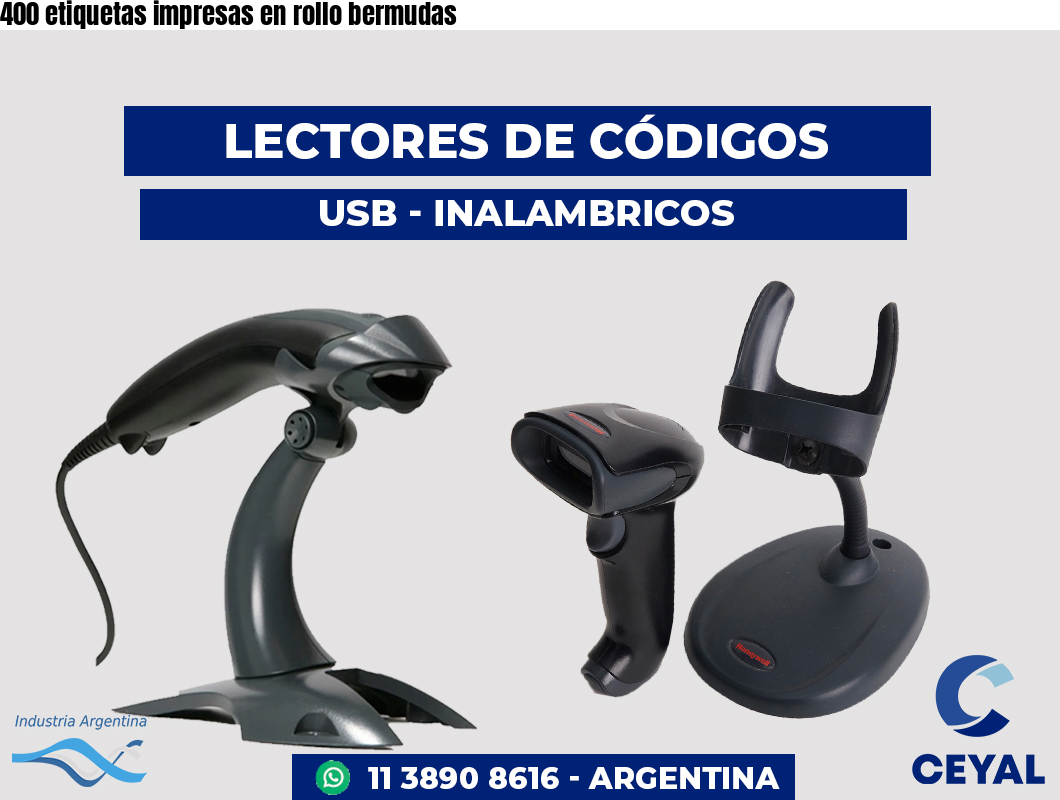 400 etiquetas impresas en rollo bermudas