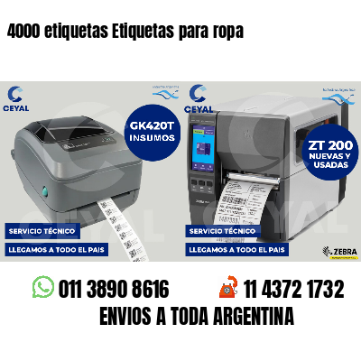 4000 etiquetas Etiquetas para ropa