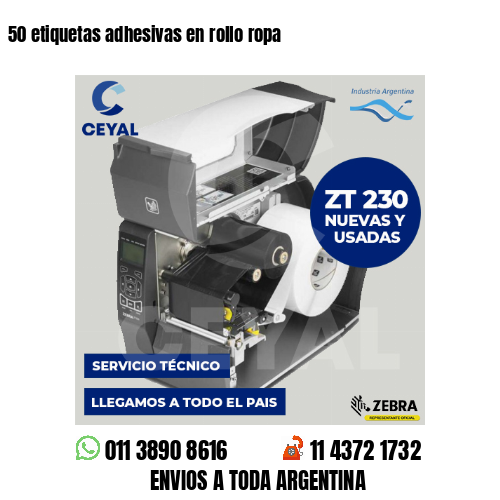 50 etiquetas adhesivas en rollo ropa