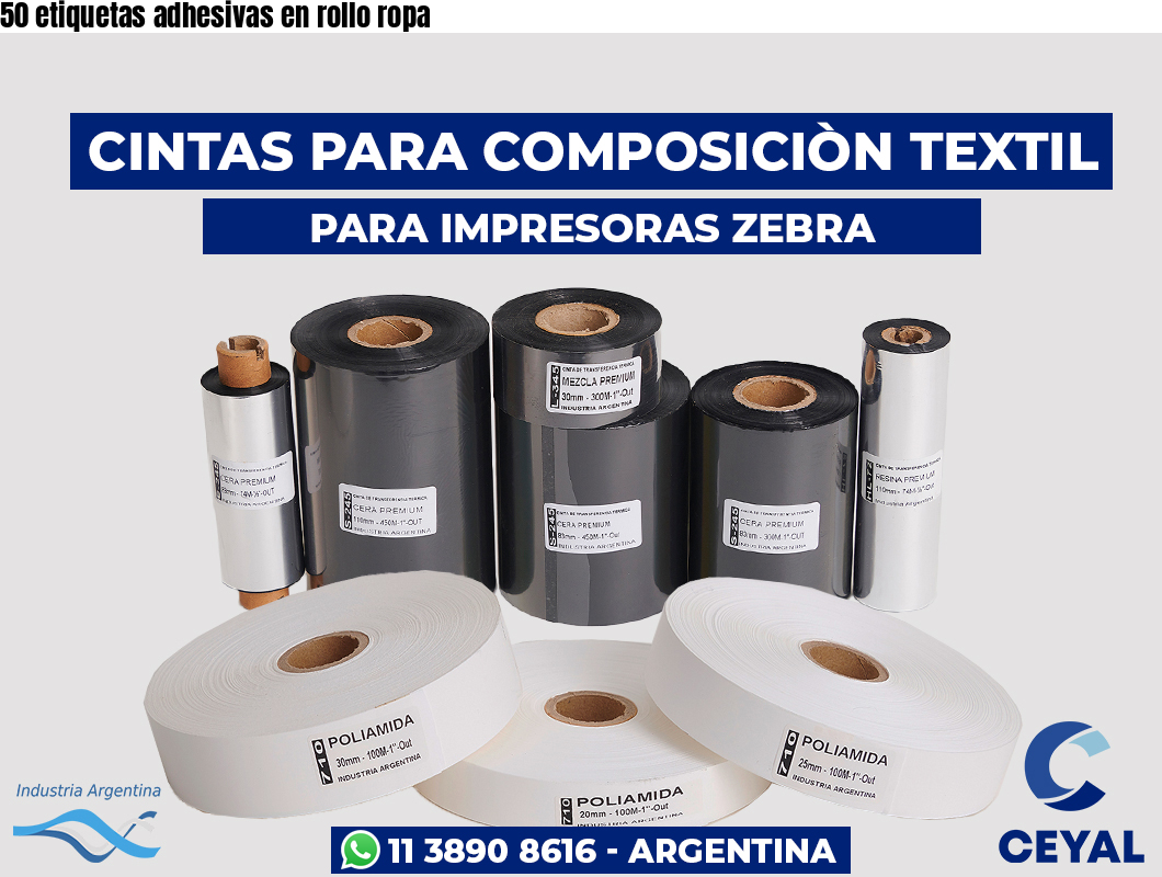 50 etiquetas adhesivas en rollo ropa