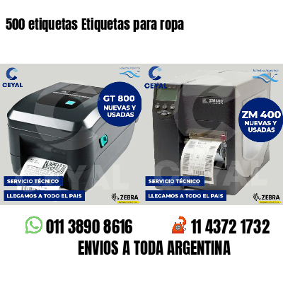 500 etiquetas Etiquetas para ropa