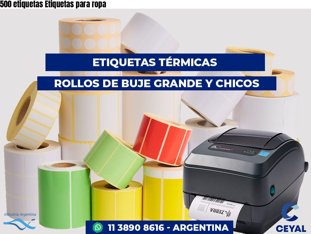 500 etiquetas Etiquetas para ropa