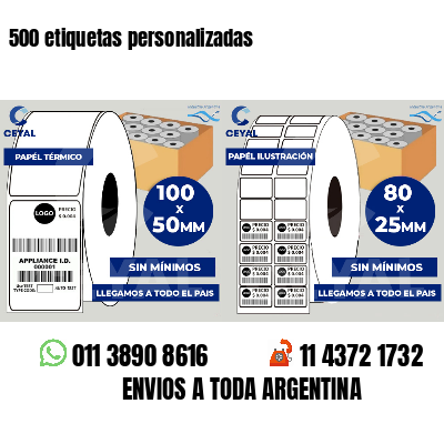 500 etiquetas personalizadas