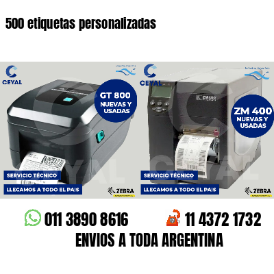 500 etiquetas personalizadas