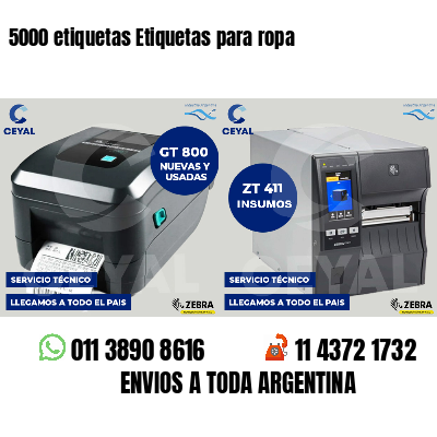 5000 etiquetas Etiquetas para ropa