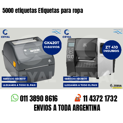 5000 etiquetas Etiquetas para ropa