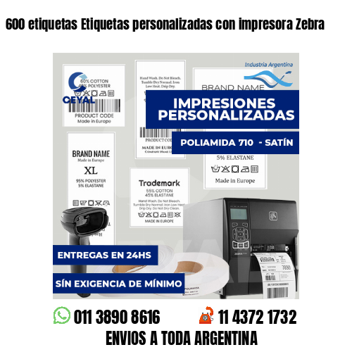 600 etiquetas Etiquetas personalizadas con impresora Zebra