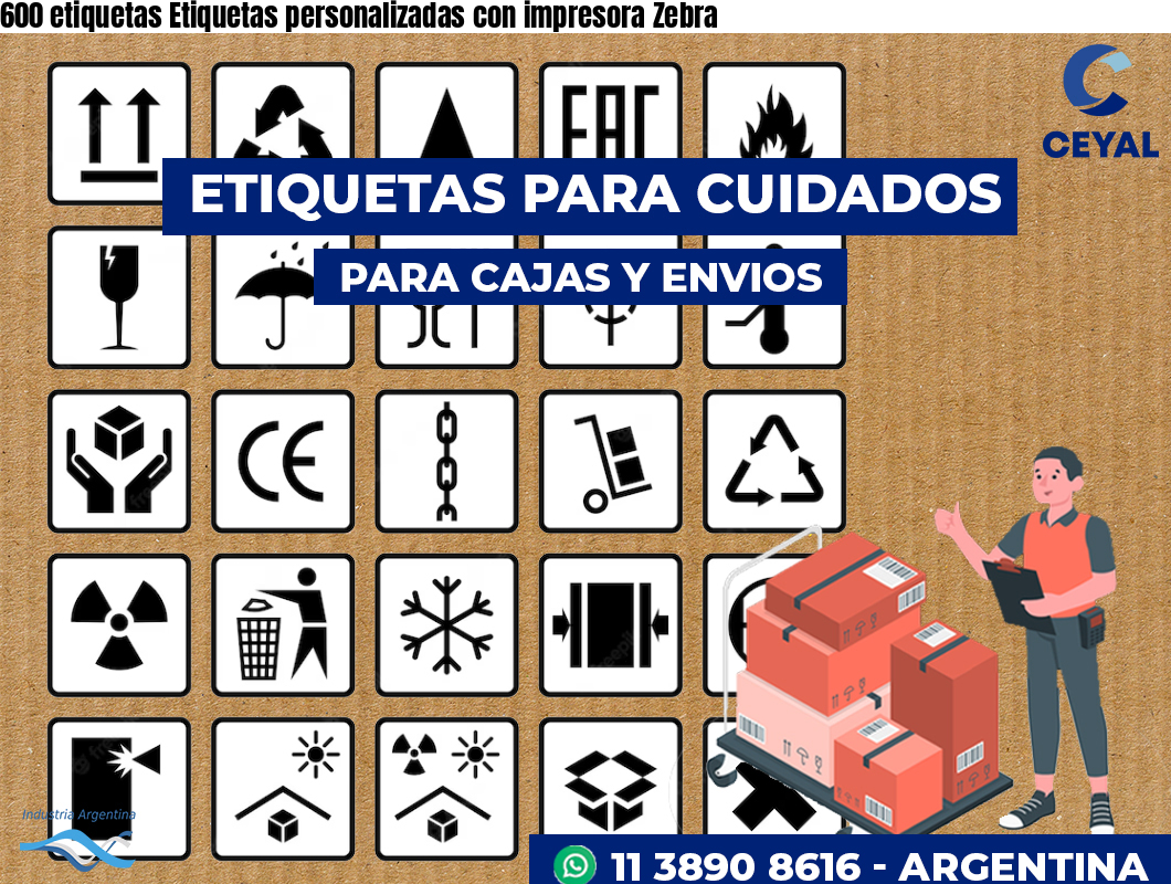 600 etiquetas Etiquetas personalizadas con impresora Zebra