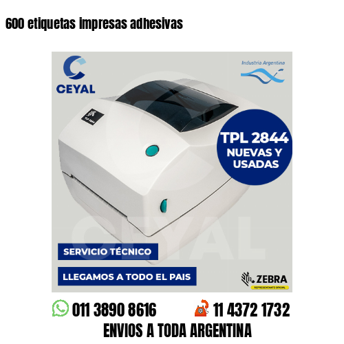 600 etiquetas impresas adhesivas