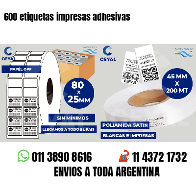 600 etiquetas impresas adhesivas