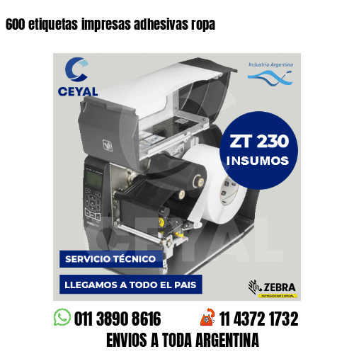 600 etiquetas impresas adhesivas ropa