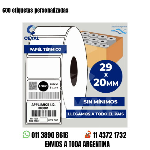 600 etiquetas personalizadas