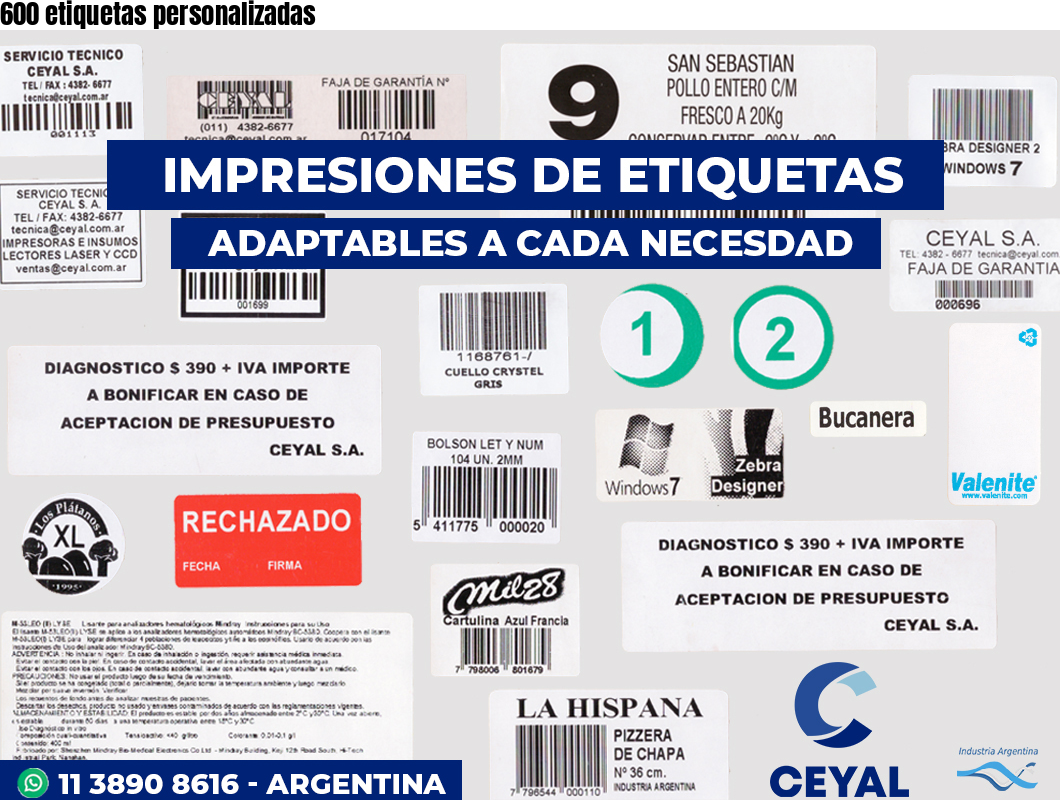 600 etiquetas personalizadas