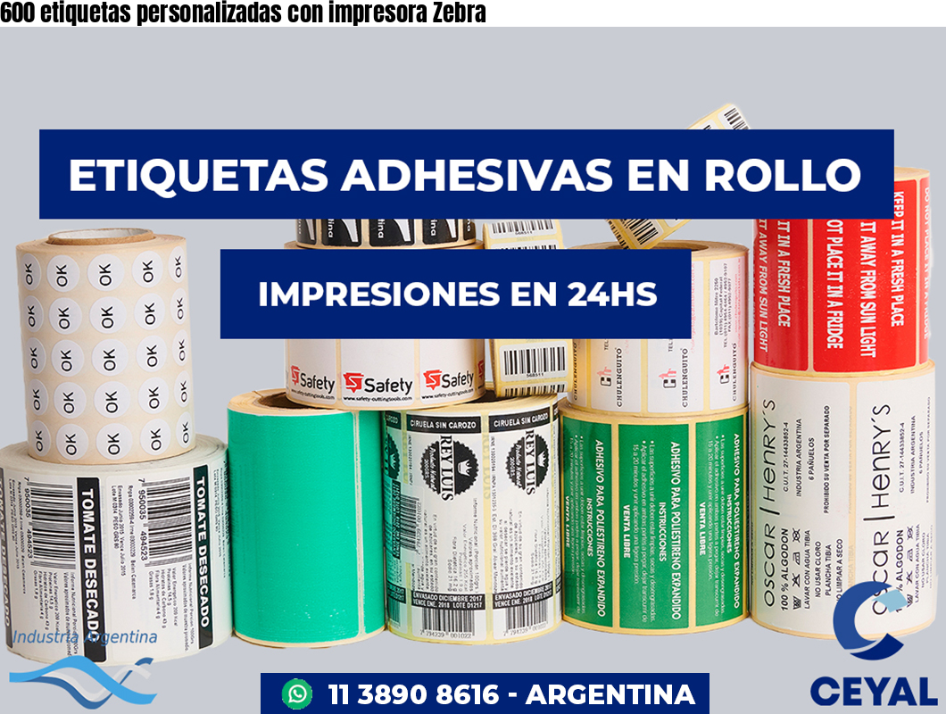 600 etiquetas personalizadas con impresora Zebra
