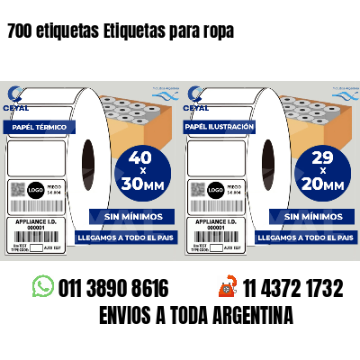 700 etiquetas Etiquetas para ropa