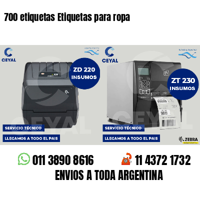 700 etiquetas Etiquetas para ropa