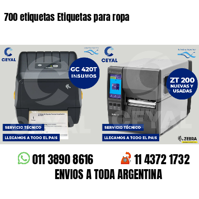 700 etiquetas Etiquetas para ropa