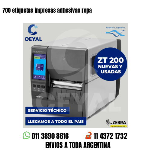 700 etiquetas impresas adhesivas ropa