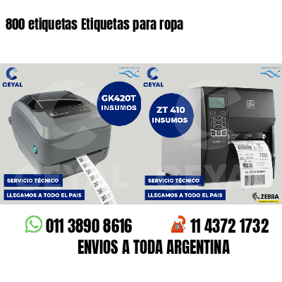 800 etiquetas Etiquetas para ropa