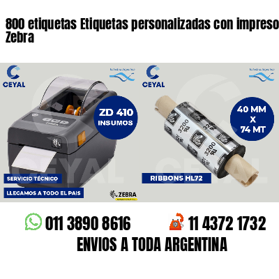 800 etiquetas Etiquetas personalizadas con impresora Zebra