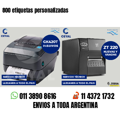 800 etiquetas personalizadas