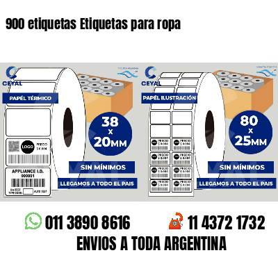 900 etiquetas Etiquetas para ropa