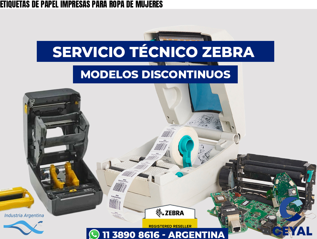 ETIQUETAS DE PAPEL IMPRESAS PARA ROPA DE MUJERES