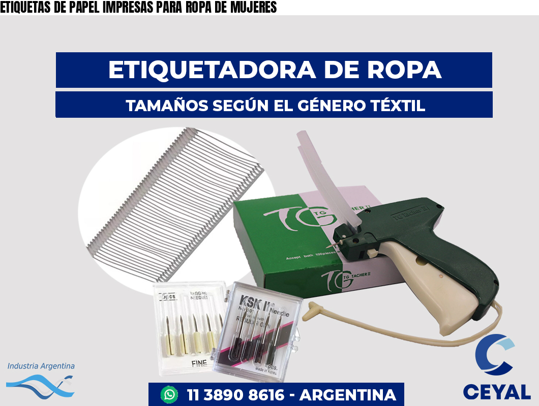 ETIQUETAS DE PAPEL IMPRESAS PARA ROPA DE MUJERES
