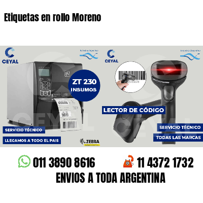 Etiquetas en rollo Moreno