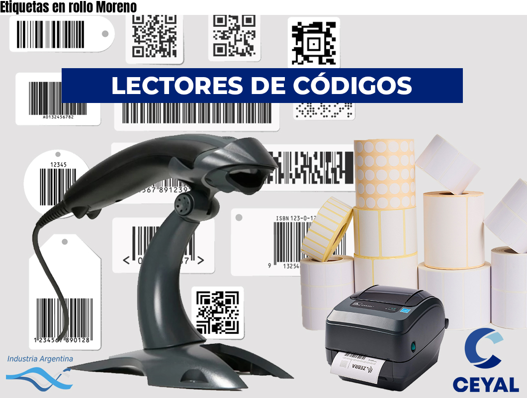 Etiquetas en rollo Moreno
