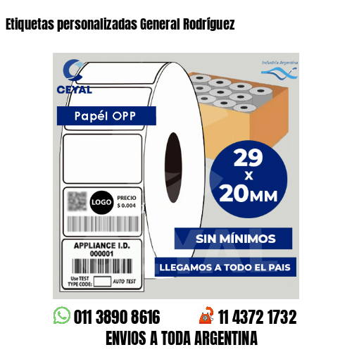 Etiquetas personalizadas General Rodríguez
