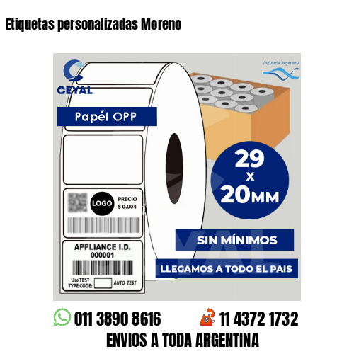 Etiquetas personalizadas Moreno