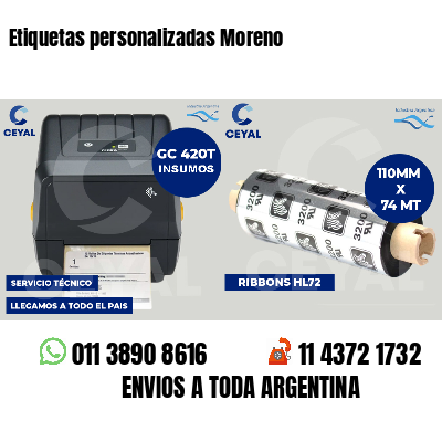 Etiquetas personalizadas Moreno
