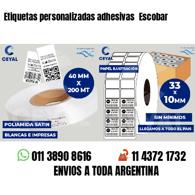 Etiquetas personalizadas adhesivas  Escobar