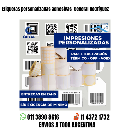 Etiquetas personalizadas adhesivas  General Rodríguez