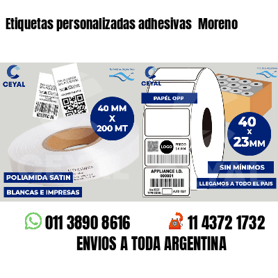 Etiquetas personalizadas adhesivas  Moreno