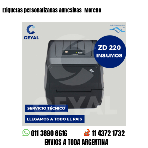 Etiquetas personalizadas adhesivas  Moreno