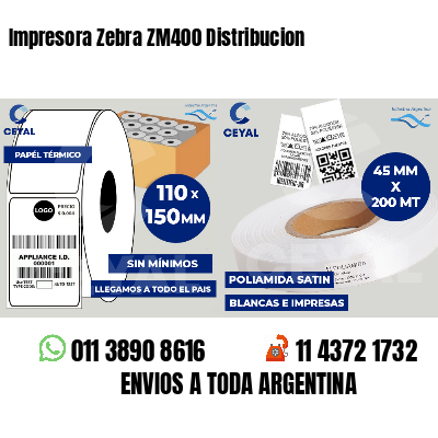 Impresora Zebra ZM400 Distribucion