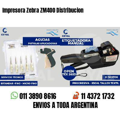 Impresora Zebra ZM400 Distribucion