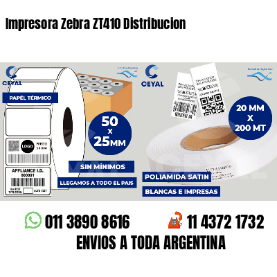 Impresora Zebra ZT410 Distribucion