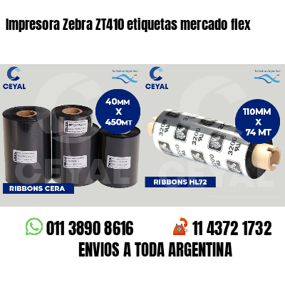 Impresora Zebra ZT410 etiquetas mercado flex