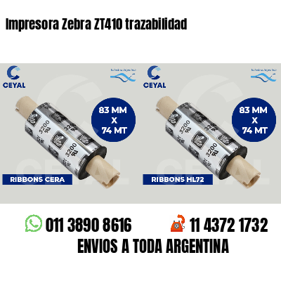Impresora Zebra ZT410 trazabilidad